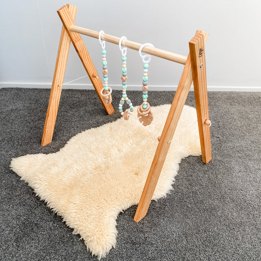 Wooden Play Gym Set | Butter Mint | NZ Made