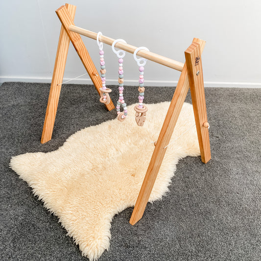 Wooden Play Gym Set | Lilac Rose | NZ Made