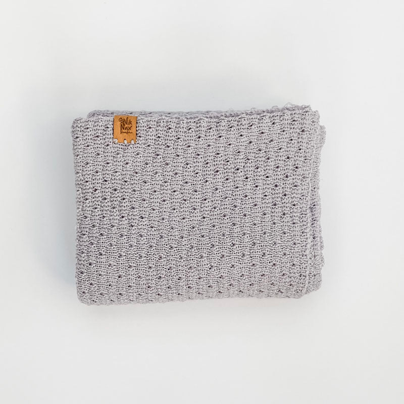 Personalised Baby Merino Blanket Wrap | Silver