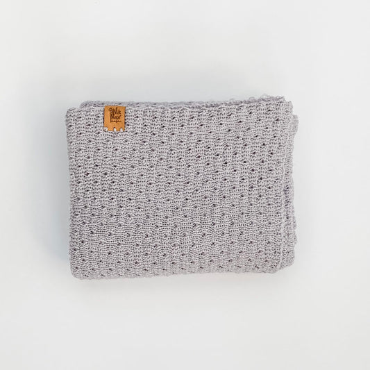 Personalised Baby Merino Blanket Wrap | Silver