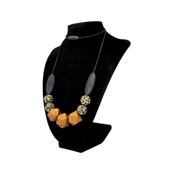Teething Necklace Golden and Leopard