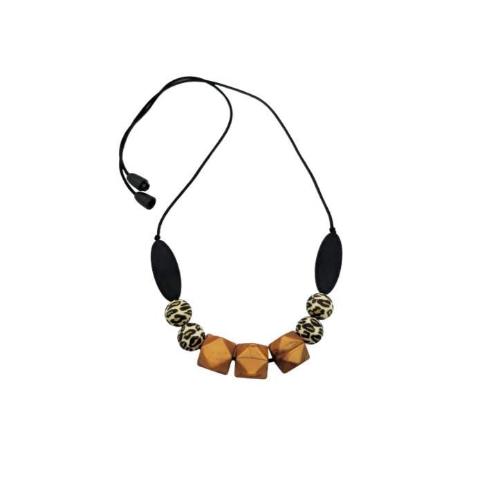 Teething Necklace Golden and Leopard
