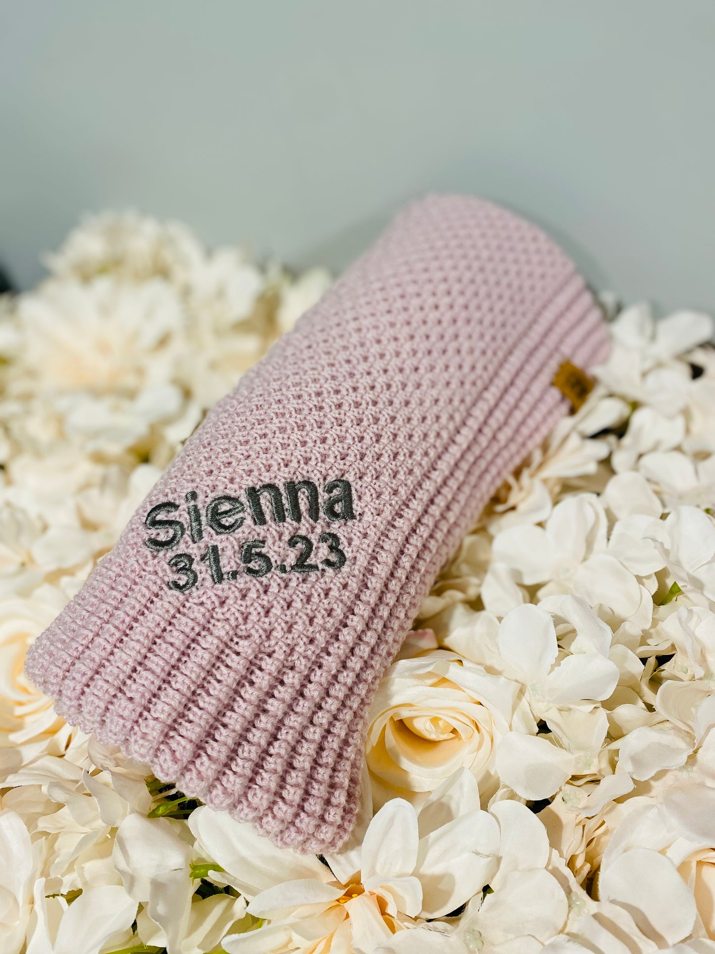 Personalised Baby Merino Blanket | Pink