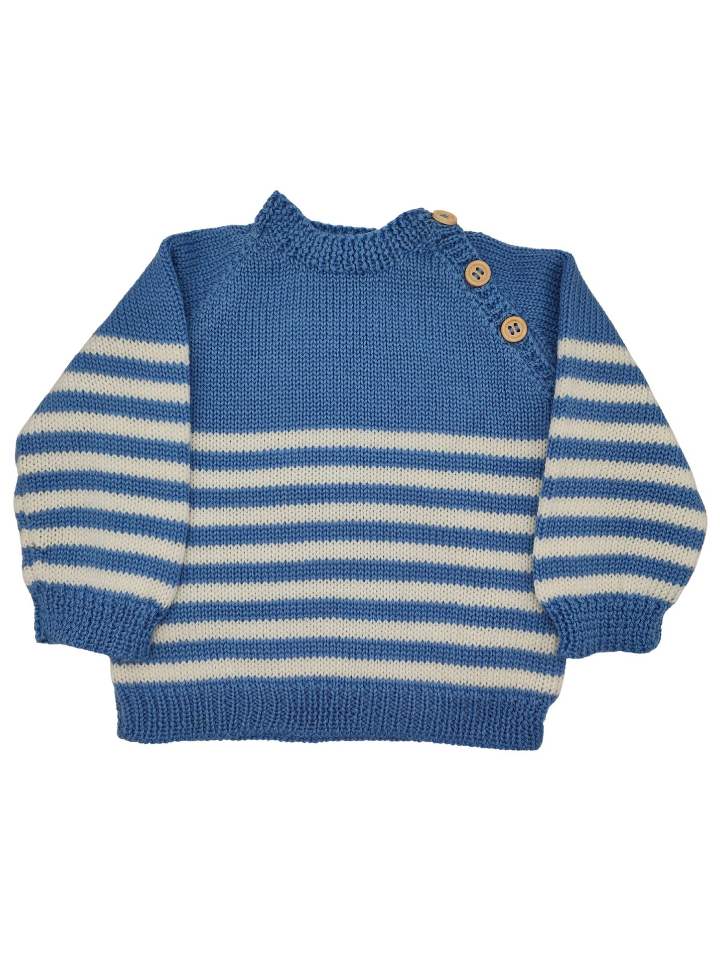 Baby Merino Cardigans | Royal Blue Striped Luxe | Multi Size