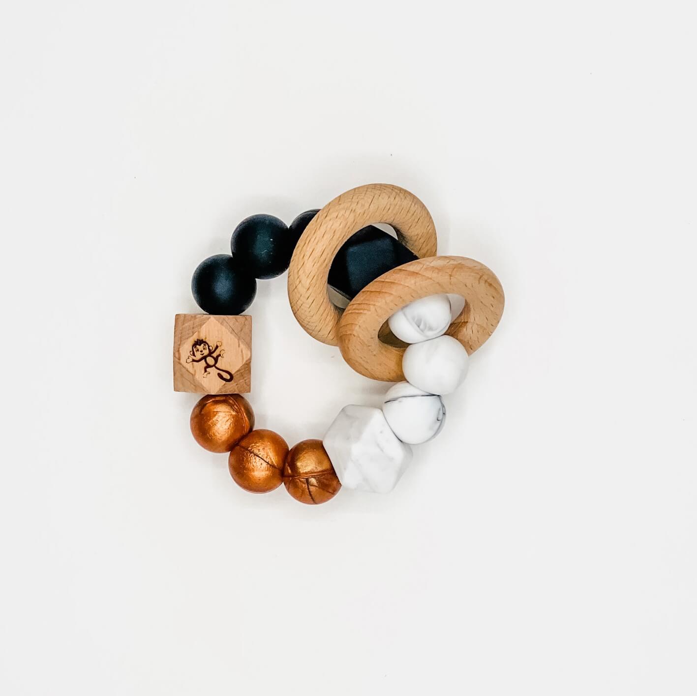 Baby Teether - Harper | Black Marble