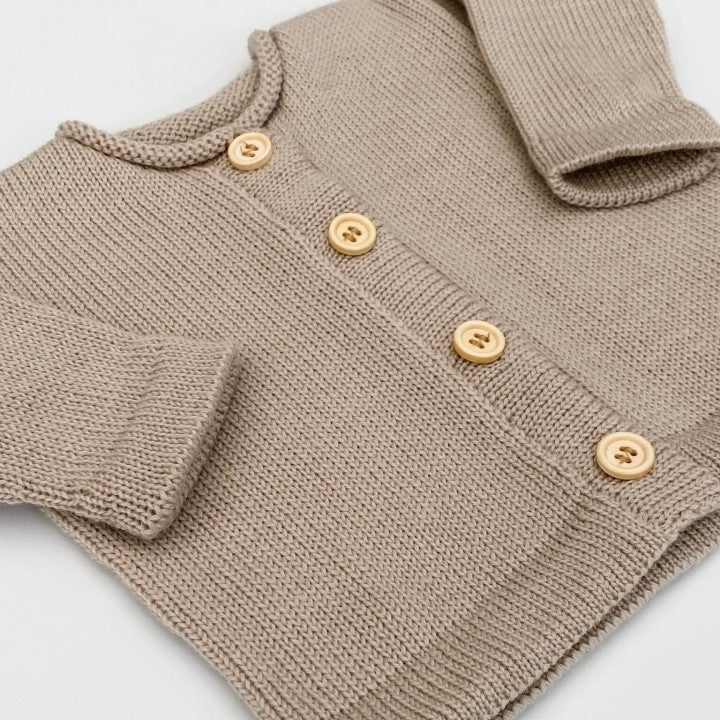 Baby Merino Cardigan | Beige | Multi Size