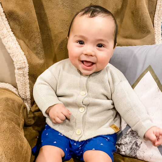 Baby Merino Cardigan | Beige | Multi Size