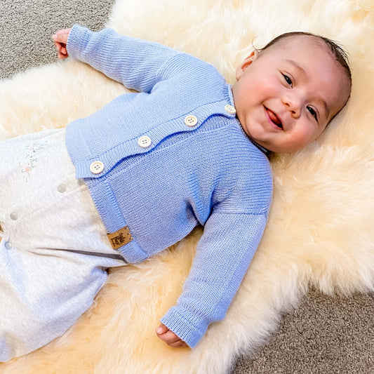 Baby Merino Cardigans | Blue | Multi-size