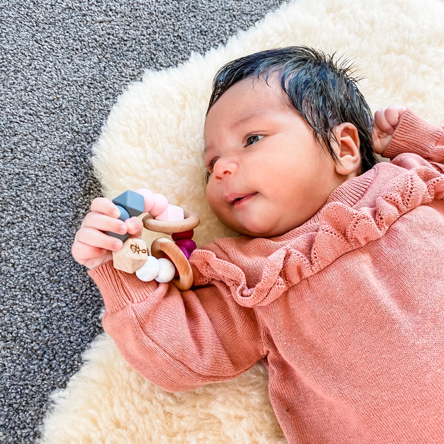 Baby Teether - Harper | Merlot Pink