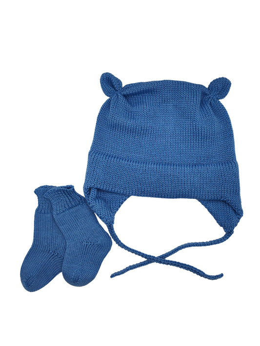Baby Merino Beanie & Socks Coastal Range | Cornflower | NZ Made