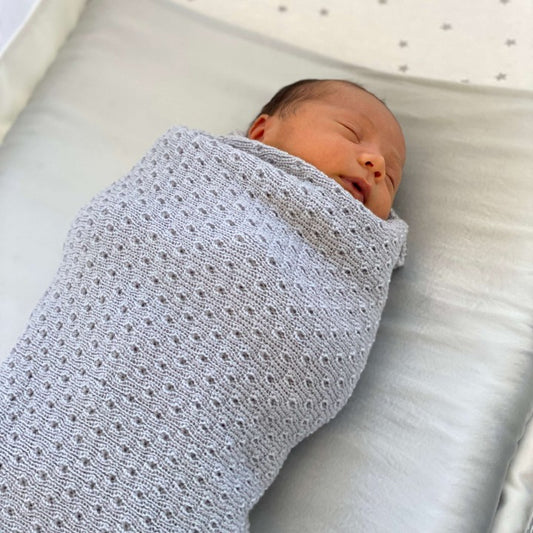 Baby Merino Blanket Wrap | Silver
