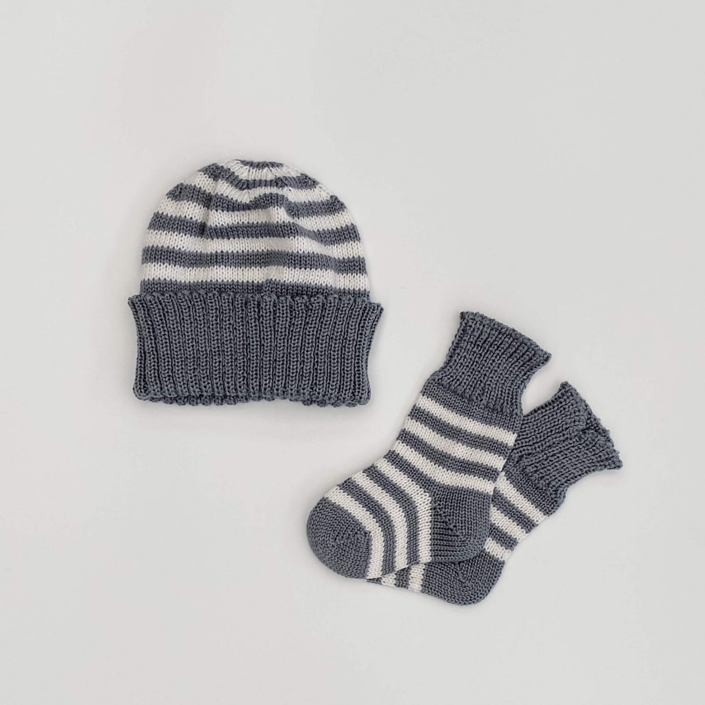 Baby Merino Striped Beanie & Socks | NZ Made